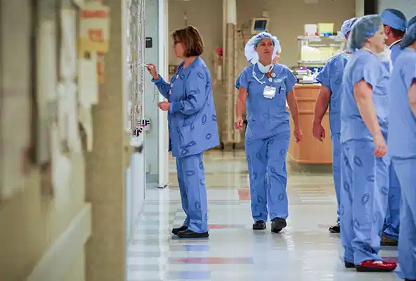 Group of employees working at Cox hospital in Springfield, Missouri