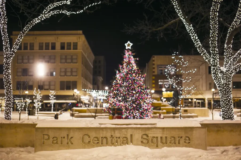 Lights on the Square and Official Christmas Tree in Downtown Springfield Missouri