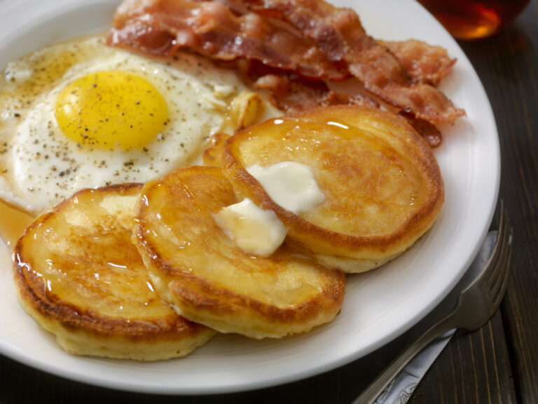 Big Breakfast - Pancakes, Bacon and Eggs